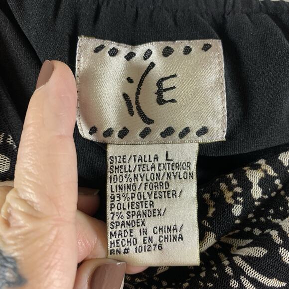 VTG Ice Womens Sheer Mesh Asymmetrical Midi Skirt Sz L Fairy Grunge Boho Stretch - Picture 8 of 11